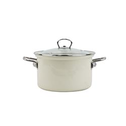 BELIS GARNEK EMAL. Z POKRYWĄ 3,6L 20CM ECO CREAM-11933
