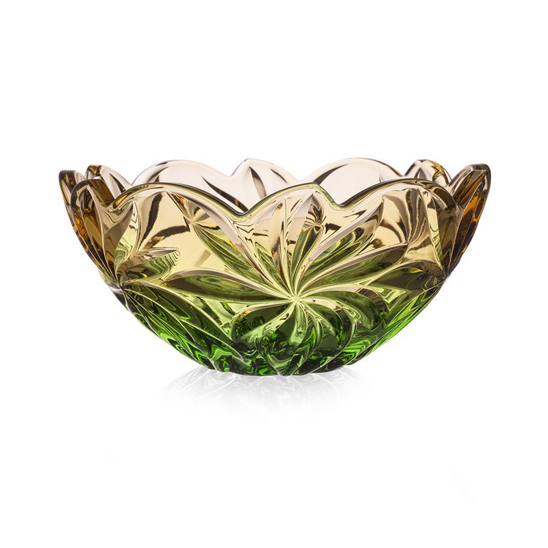 BOHEMIA FLORA GREEN AMBER MISA 280MM-12613