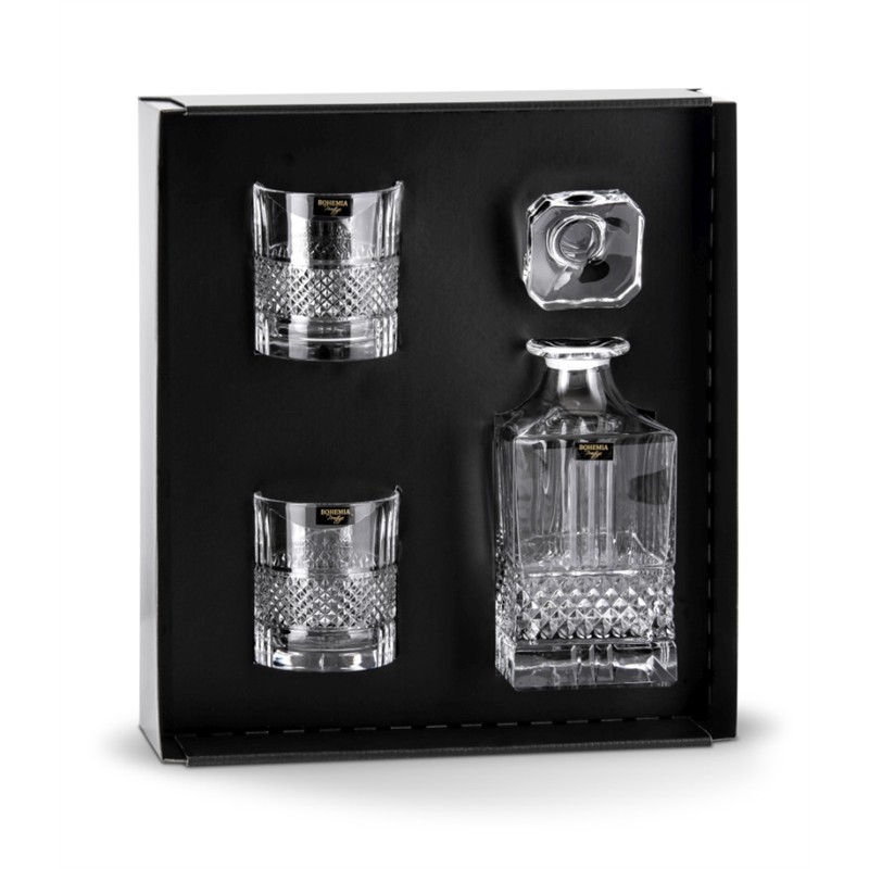 BOHEMIA PRESTIGE ELEGANTE ZESTAW DO WHISKY 1+2-3576