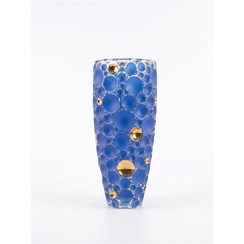 BOHEMIA PRESTIGE LISBOA GOLD BLUE WAZON 350MM-13438