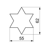 WYKRAWACZ GWIAZDKA 6-RAMIENNA 6,2 CM-8654